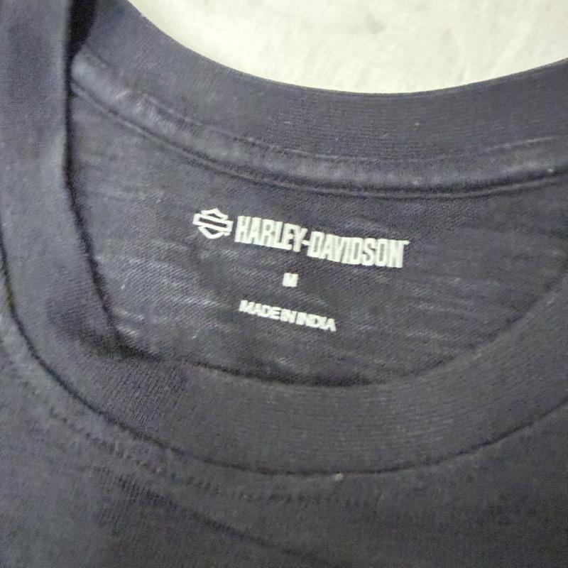 ハーレーダビッドソン Harley-Davidson Tシャツ 長袖 ロゴパッチロンT black×red M バイカー M ロゴ、文字 黒 / ブラック / black X 赤 / レッド / red メンズ USED 古着 中古 50162053