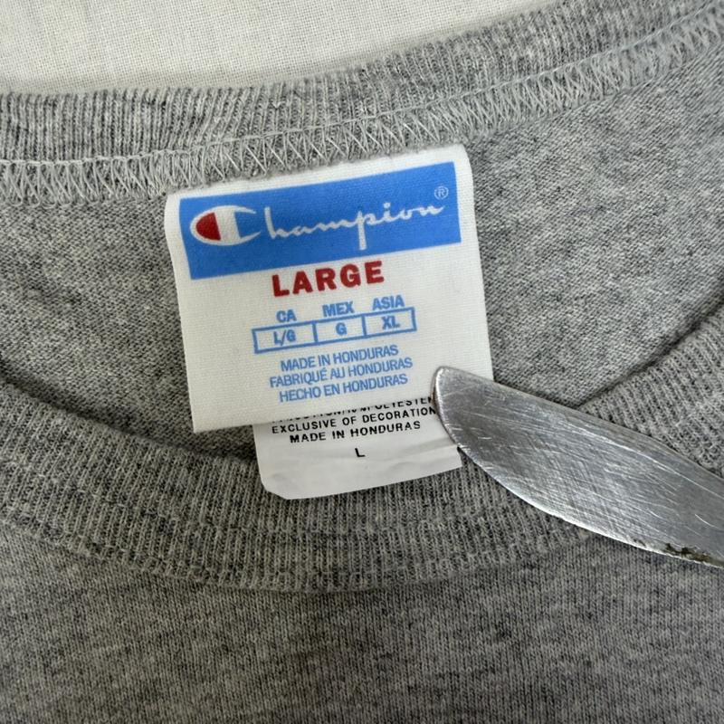 ハーレーダビッドソン Harley-Davidson Tシャツ 半袖 Champion(R) x Harley-Davidson ファナティックTシャツ グレー L L ロゴ、文字 灰 / グレー / gray X 緑 / グリーン / green メンズ USED 古着 中古 50162059