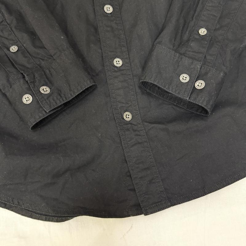 ハーレーダビッドソン Harley-Davidson シャツ、ブラウス 長袖 ボーダープリント 長袖シャツ black × red ロゴワッペン L L ロゴ、文字 X ボーダー柄 黒 / ブラック / black X 赤 / レッド / red メンズ USED 古着 中古 50162063