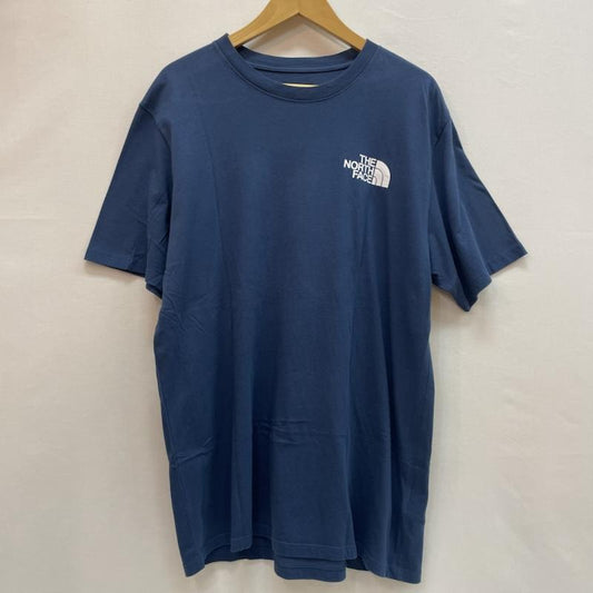 ザノースフェイス THE NORTH FACE Tシャツ 半袖 バックプリント ビッグ ロゴ 胸元 プリント ロゴ L 無地 X ロゴ、文字 X プリント 青 / ブルー / blue メンズ USED 古着 中古 50162067