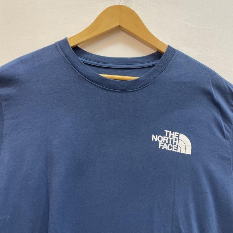 ザノースフェイス THE NORTH FACE Tシャツ 半袖 バックプリント ビッグ ロゴ 胸元 プリント ロゴ L 無地 X ロゴ、文字 X プリント 青 / ブルー / blue メンズ USED 古着 中古 50162067