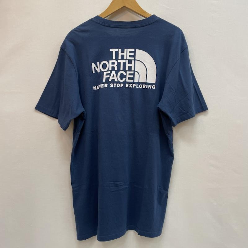 ザノースフェイス THE NORTH FACE Tシャツ 半袖 バックプリント ビッグ ロゴ 胸元 プリント ロゴ L 無地 X ロゴ、文字 X プリント 青 / ブルー / blue メンズ USED 古着 中古 50162067