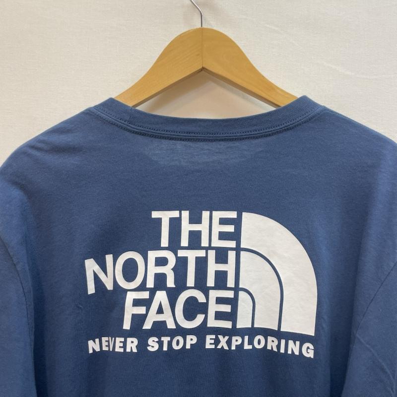 ザノースフェイス THE NORTH FACE Tシャツ 半袖 バックプリント ビッグ ロゴ 胸元 プリント ロゴ L 無地 X ロゴ、文字 X プリント 青 / ブルー / blue メンズ USED 古着 中古 50162067