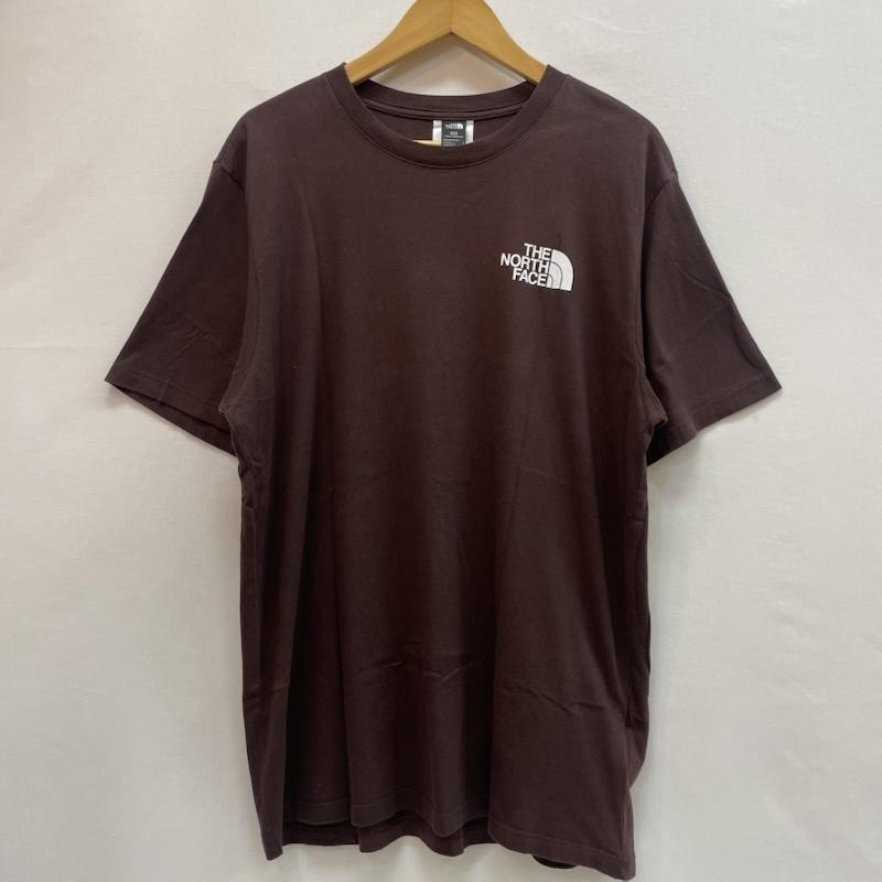 ザノースフェイス THE NORTH FACE Tシャツ 半袖 バックプリント モノグラム ビッグ スクエア ロゴ 胸元 プリント ロゴ L 無地 X ロゴ、文字 X プリント 茶 / ブラウン / brown メンズ USED 古着 中古 50162072