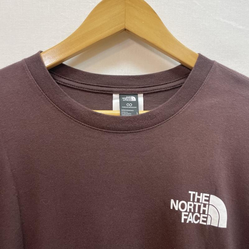 ザノースフェイス THE NORTH FACE Tシャツ 半袖 バックプリント モノグラム ビッグ スクエア ロゴ 胸元 プリント ロゴ L 無地 X ロゴ、文字 X プリント 茶 / ブラウン / brown メンズ USED 古着 中古 50162072
