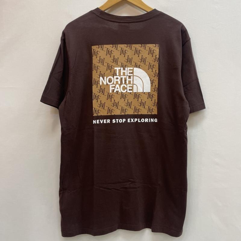 ザノースフェイス THE NORTH FACE Tシャツ 半袖 バックプリント モノグラム ビッグ スクエア ロゴ 胸元 プリント ロゴ L 無地 X ロゴ、文字 X プリント 茶 / ブラウン / brown メンズ USED 古着 中古 50162072