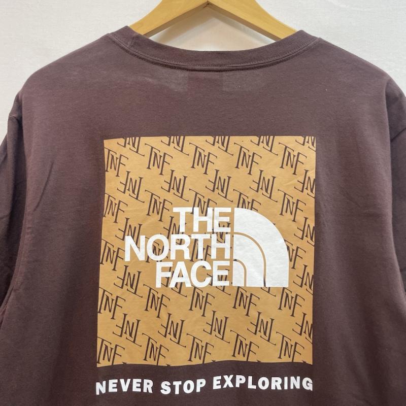 ザノースフェイス THE NORTH FACE Tシャツ 半袖 バックプリント モノグラム ビッグ スクエア ロゴ 胸元 プリント ロゴ L 無地 X ロゴ、文字 X プリント 茶 / ブラウン / brown メンズ USED 古着 中古 50162072