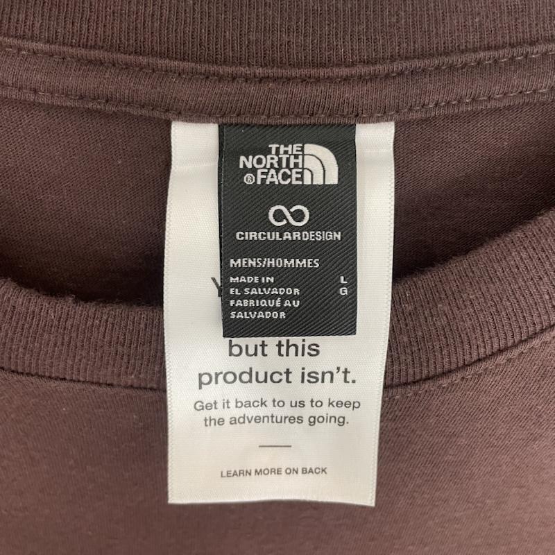 ザノースフェイス THE NORTH FACE Tシャツ 半袖 バックプリント モノグラム ビッグ スクエア ロゴ 胸元 プリント ロゴ L 無地 X ロゴ、文字 X プリント 茶 / ブラウン / brown メンズ USED 古着 中古 50162072