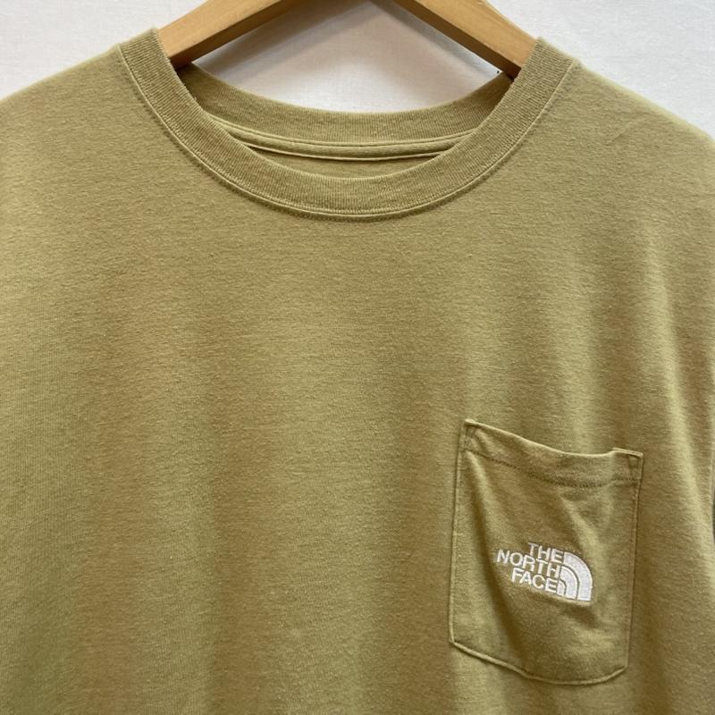 ザノースフェイス THE NORTH FACE Tシャツ 半袖 胸 ポケット ワンポイント ブランド 刺繡 ロゴ M 無地 X ワンポイント X 刺繍 黄 / イエロー / yellow X カーキ / カーキ / khaki メンズ USED 古着 中古 50162073