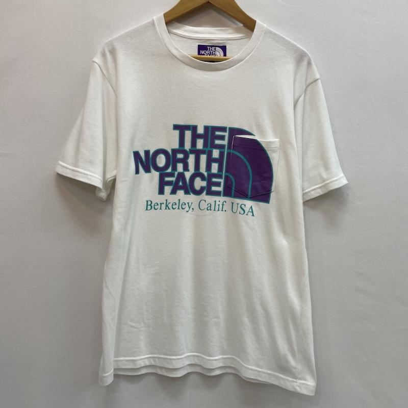 ザ ノースフェイス パープルレーベル THE NORTH FACE PURPLE LABEL Tシャツ 半袖 フロント ビッグ ブランド ロゴ Tシャツ M 無地 X ロゴ、文字 X プリント 白 / ホワイト / white X 紫 / パープル / purple メンズ USED 古着 中古 50162074