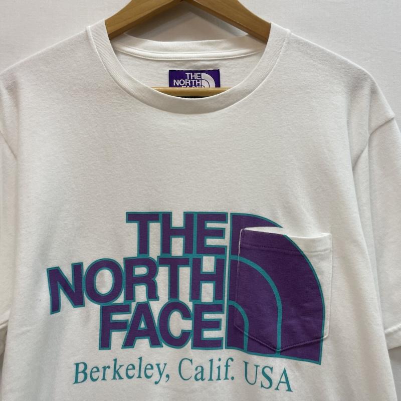 ザ ノースフェイス パープルレーベル THE NORTH FACE PURPLE LABEL Tシャツ 半袖 フロント ビッグ ブランド ロゴ Tシャツ M 無地 X ロゴ、文字 X プリント 白 / ホワイト / white X 紫 / パープル / purple メンズ USED 古着 中古 50162074