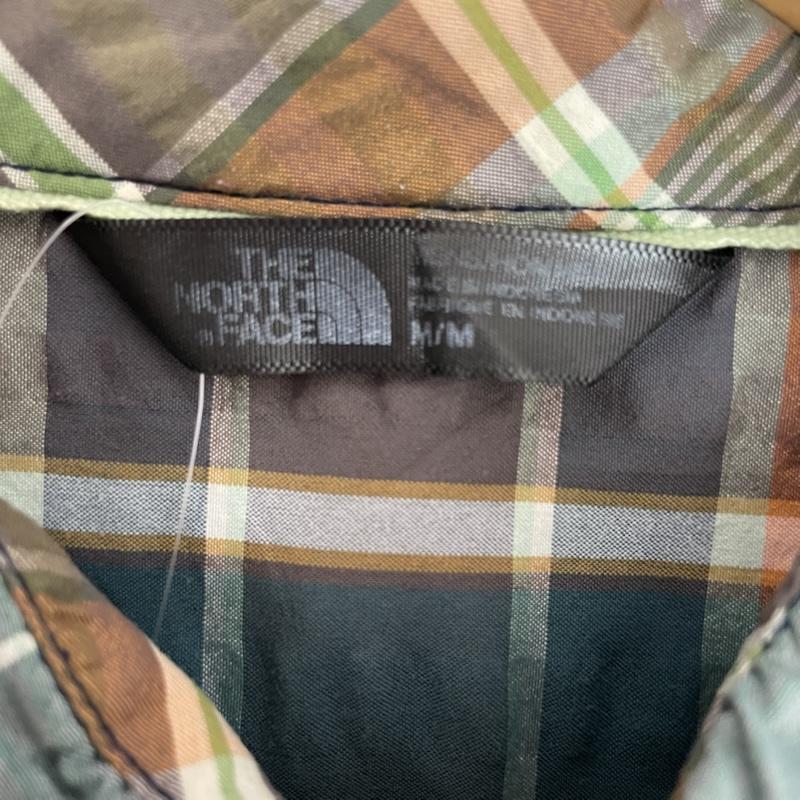 ザノースフェイス THE NORTH FACE シャツ、ブラウス 半袖 マドラス チェック 柄 胸 ポケット M チェック 緑 / グリーン / green X 茶 / ブラウン / brown X 橙 / オレンジ / orange メンズ USED 古着 中古 50162076