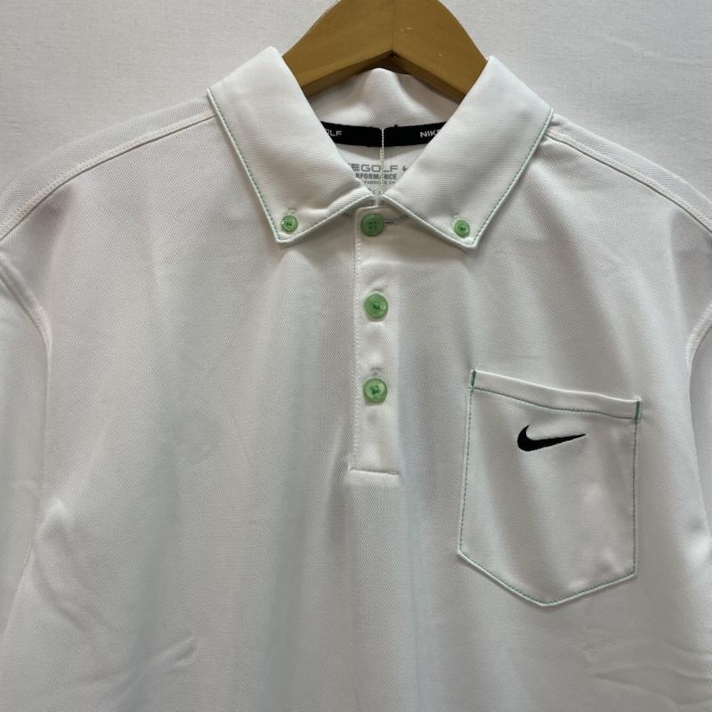 ナイキ NIKE ポロシャツ 半袖 ナイキ ゴルフ ドライ フィット 胸ポケット ポロシャツ タグ付き L 無地 X ワンポイント X ロゴ、文字 白 / ホワイト / white メンズ USED 古着 中古 50162077