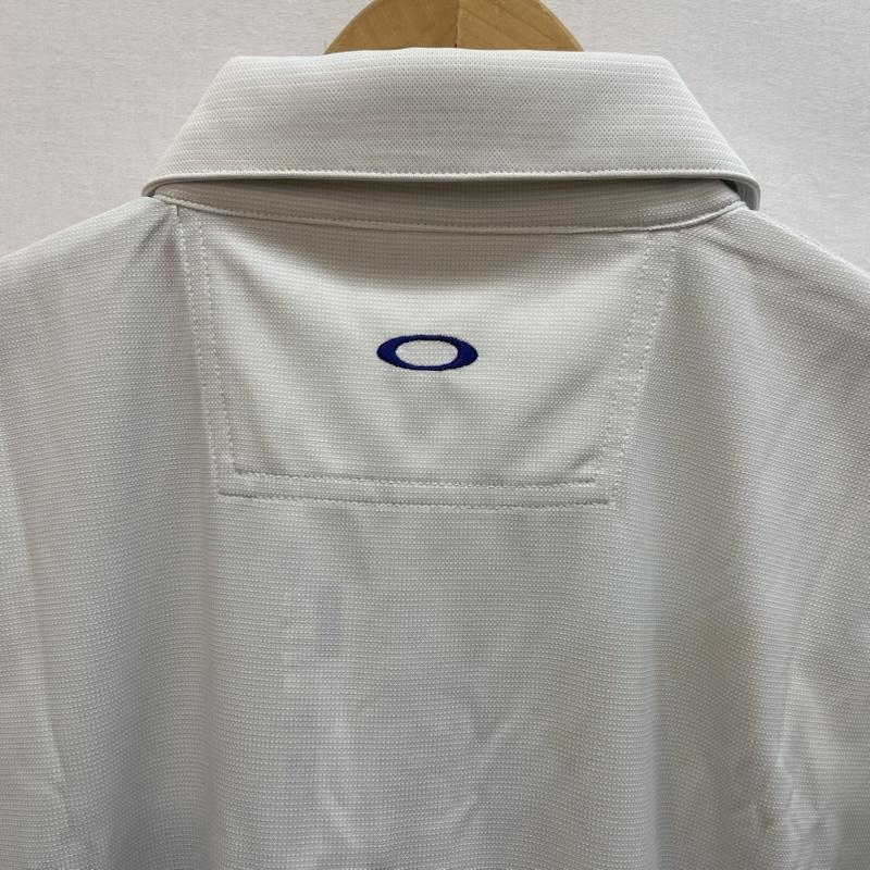 オークリー OAKLEY ポロシャツ 半袖 バイカラー ポロシャツ 胸ポケット 刺繍 ブランド ロゴ タグ付き M 無地 X ロゴ、文字 X 刺繍 白 / ホワイト / white X 緑 / グリーン / green メンズ USED 古着 中古 50162078
