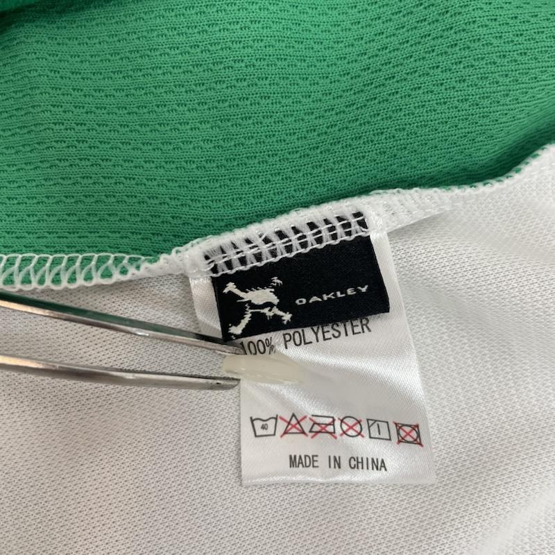 オークリー OAKLEY ポロシャツ 半袖 バイカラー ポロシャツ 胸ポケット 刺繍 ブランド ロゴ タグ付き M 無地 X ロゴ、文字 X 刺繍 白 / ホワイト / white X 緑 / グリーン / green メンズ USED 古着 中古 50162078