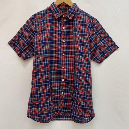 ザノースフェイス THE NORTH FACE シャツ、ブラウス 半袖 レッド チェック 半袖 シャツ L チェック 赤 / レッド / red X 青 / ブルー / blue X 白 / ホワイト / white メンズ USED 古着 中古 50162079
