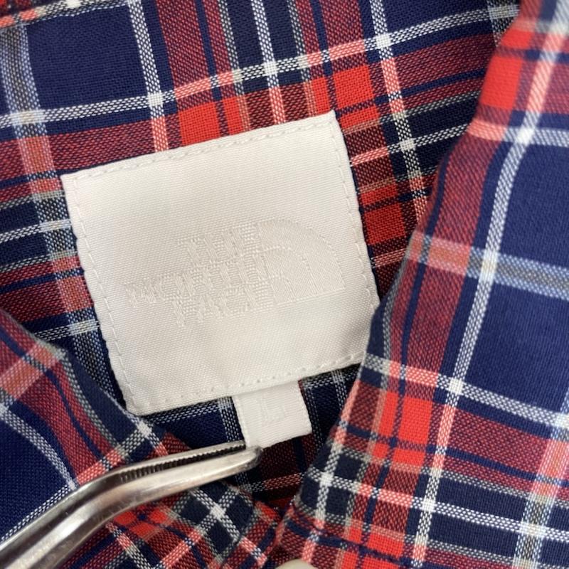 ザノースフェイス THE NORTH FACE シャツ、ブラウス 半袖 レッド チェック 半袖 シャツ L チェック 赤 / レッド / red X 青 / ブルー / blue X 白 / ホワイト / white メンズ USED 古着 中古 50162079