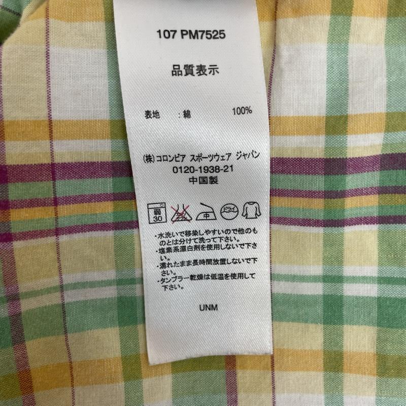 コロンビア Columbia シャツ、ブラウス 半袖 チェック 柄 半袖 シャツ 胸ポケット L チェック 緑 / グリーン / green X 黄 / イエロー / yellow X 白 / ホワイト / white X 紫 / パープル / purple メンズ USED 古着 中古 50162080