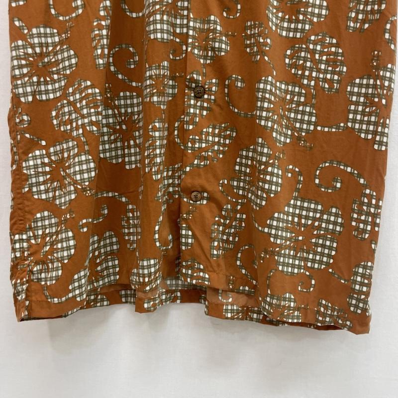 コロンビア Columbia シャツ、ブラウス 半袖 ボタニカル 柄 半袖 アロハ シャツ XL 総柄 茶 / ブラウン / brown メンズ USED 古着 中古 50162082