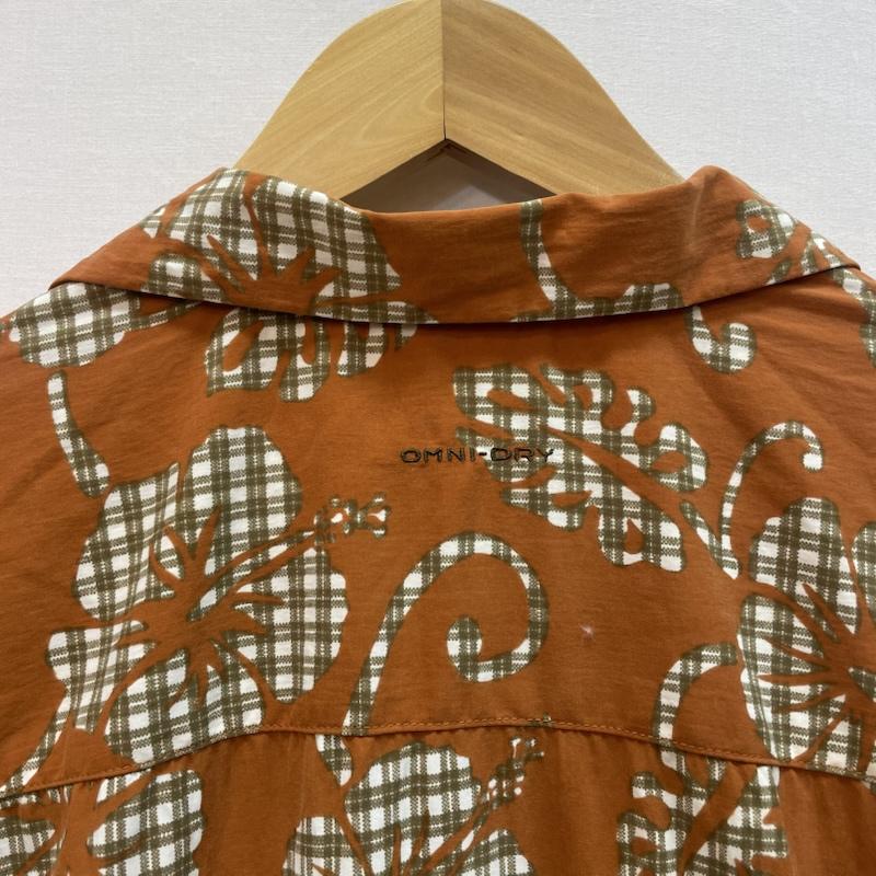 コロンビア Columbia シャツ、ブラウス 半袖 ボタニカル 柄 半袖 アロハ シャツ XL 総柄 茶 / ブラウン / brown メンズ USED 古着 中古 50162082