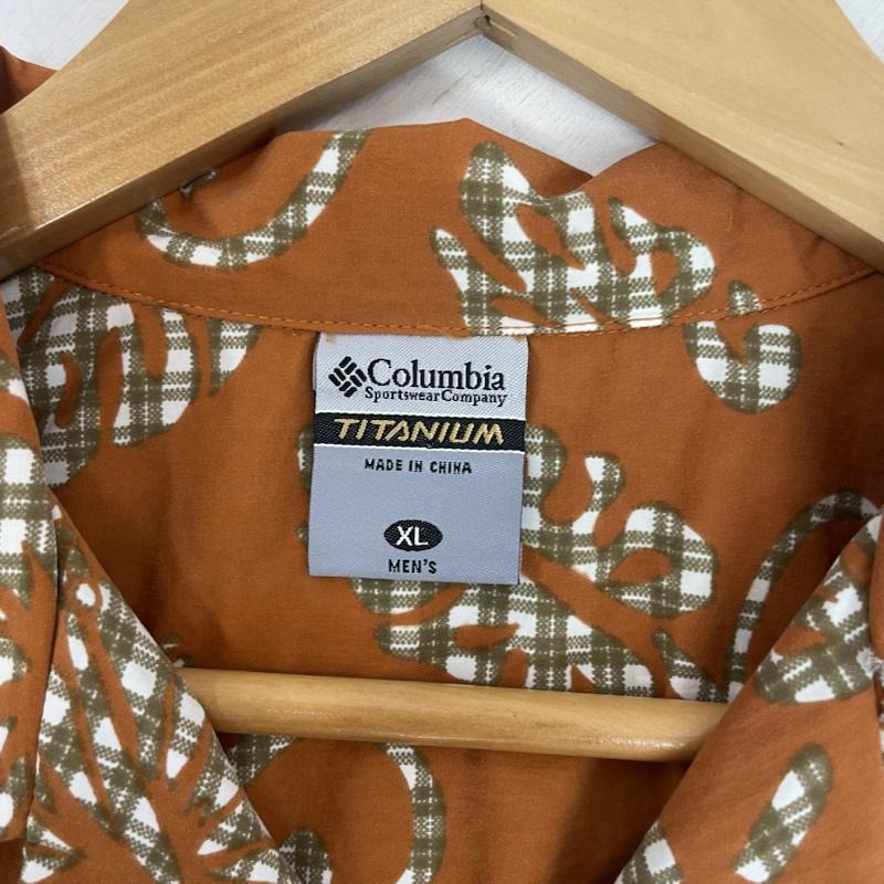 コロンビア Columbia シャツ、ブラウス 半袖 ボタニカル 柄 半袖 アロハ シャツ XL 総柄 茶 / ブラウン / brown メンズ USED 古着 中古 50162082
