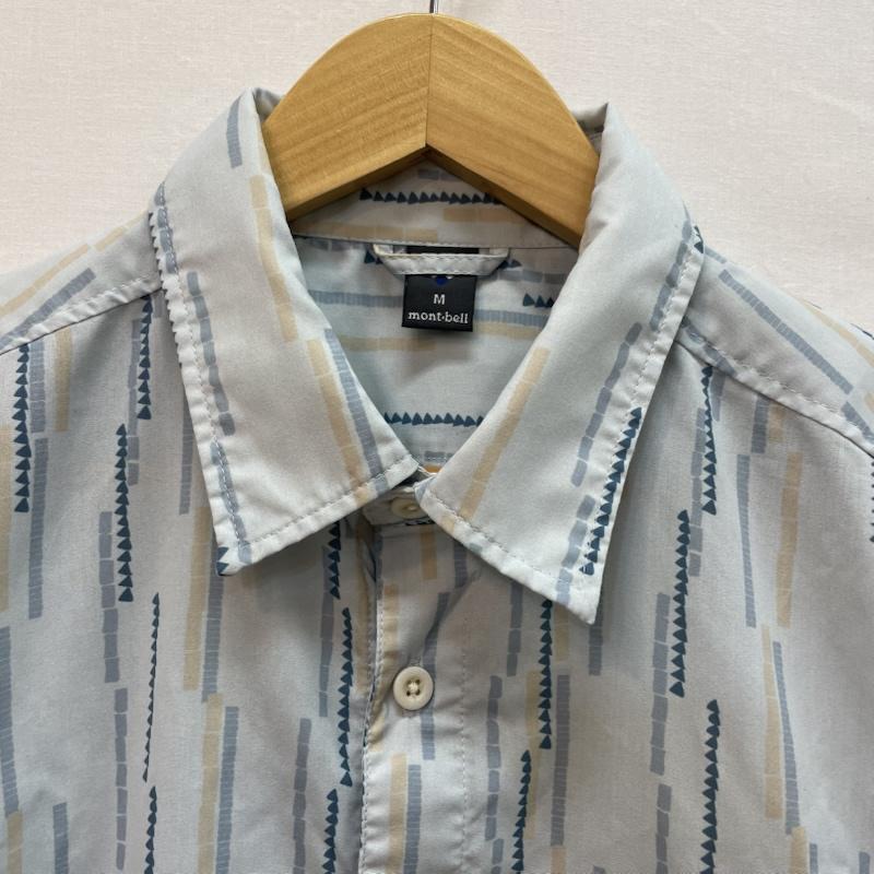 モンベル mont-bell シャツ、ブラウス 半袖 ライト プリント 半袖 シャツ アリスブルー M 総柄 水色 / ライトブルー / メンズ USED 古着 中古 50162083