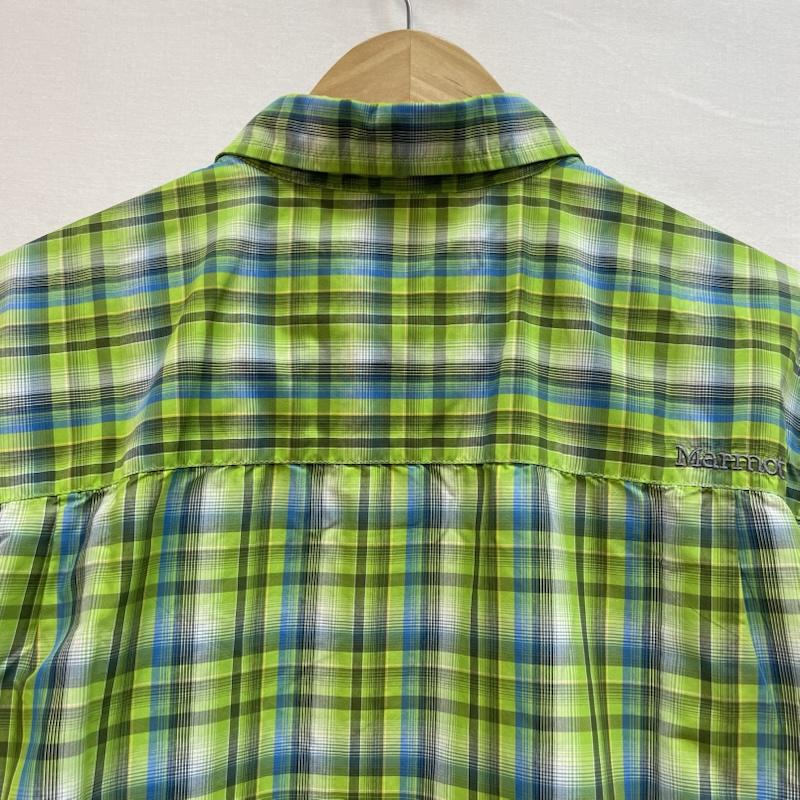 マーモット Marmot シャツ、ブラウス 半袖 半袖 ハイキング シャツ チェック柄 胸ポケット M チェック 緑 / グリーン / green X 青 / ブルー / blue メンズ USED 古着 中古 50162084