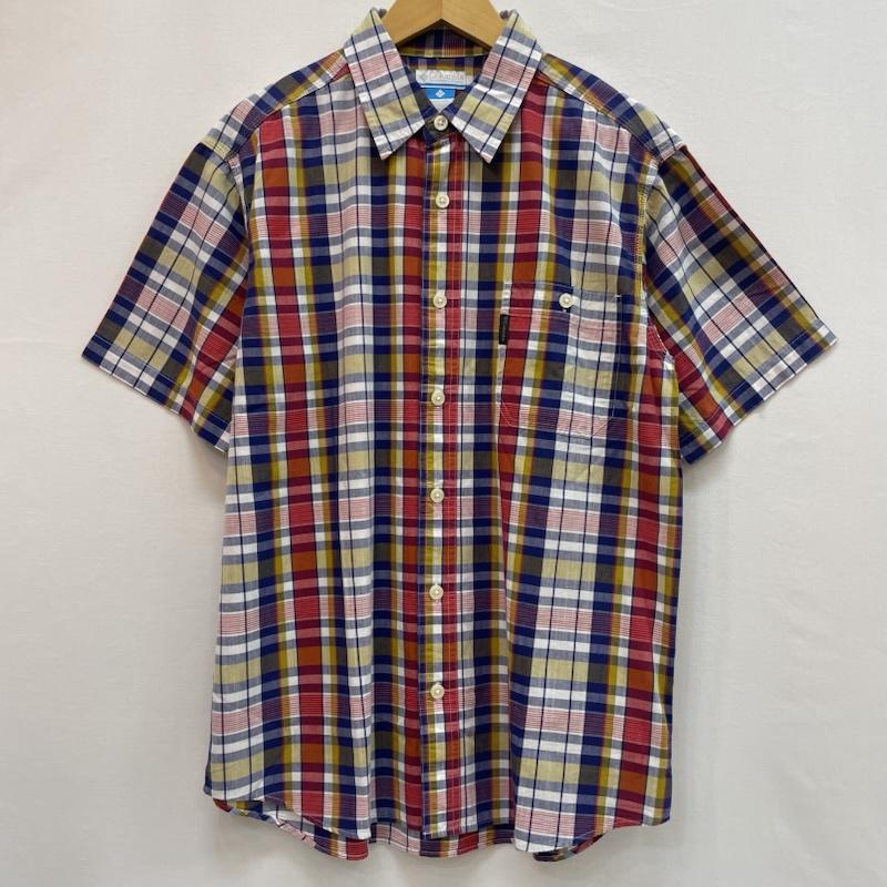 コロンビア Columbia シャツ、ブラウス 半袖 チェック 柄 半袖 シャツ 胸ポケット M チェック 赤 / レッド / red X 青 / ブルー / blue X 黄 / イエロー / yellow X 白 / ホワイト / white メンズ USED 古着 中古 50162085