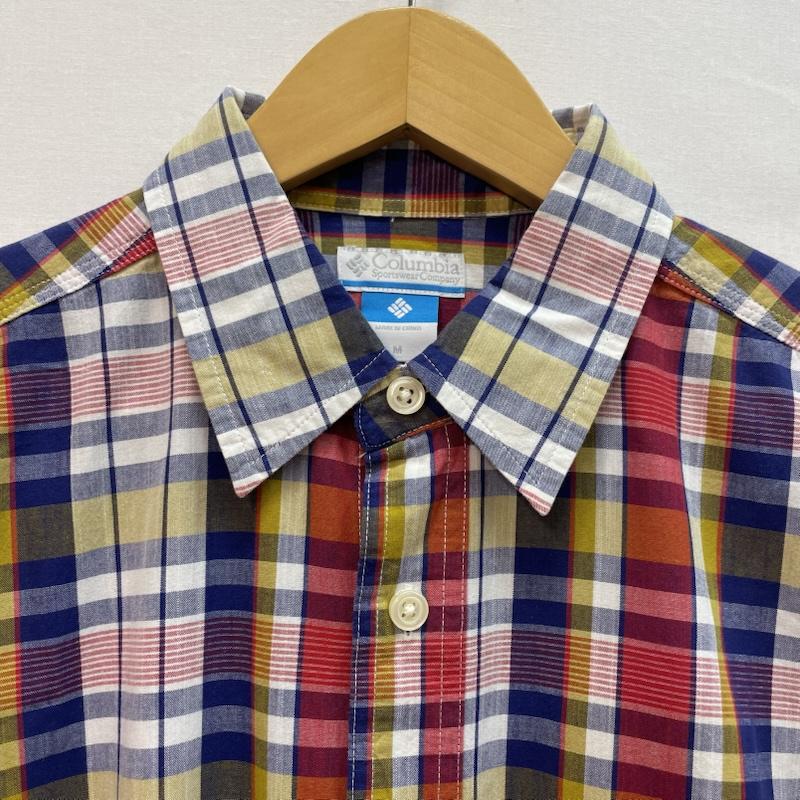 コロンビア Columbia シャツ、ブラウス 半袖 チェック 柄 半袖 シャツ 胸ポケット M チェック 赤 / レッド / red X 青 / ブルー / blue X 黄 / イエロー / yellow X 白 / ホワイト / white メンズ USED 古着 中古 50162085