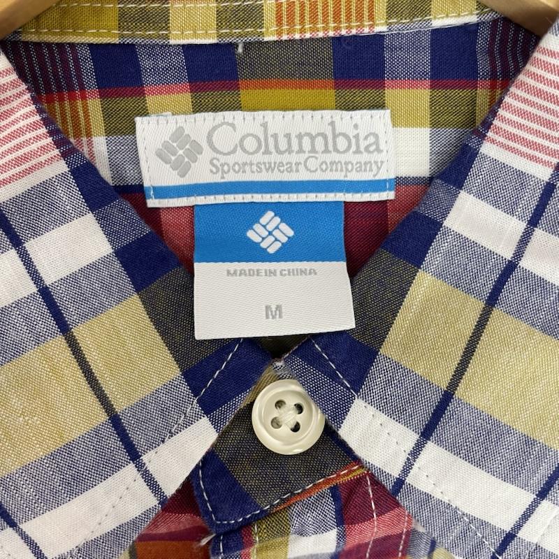 コロンビア Columbia シャツ、ブラウス 半袖 チェック 柄 半袖 シャツ 胸ポケット M チェック 赤 / レッド / red X 青 / ブルー / blue X 黄 / イエロー / yellow X 白 / ホワイト / white メンズ USED 古着 中古 50162085