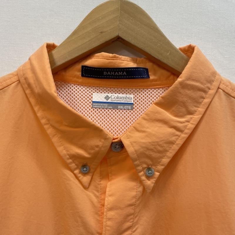 コロンビア Columbia シャツ、ブラウス 半袖 PFG バハマII シャツ 半袖 釣り タグ付き XXL 無地 橙 / オレンジ / orange メンズ USED 古着 中古 50162086