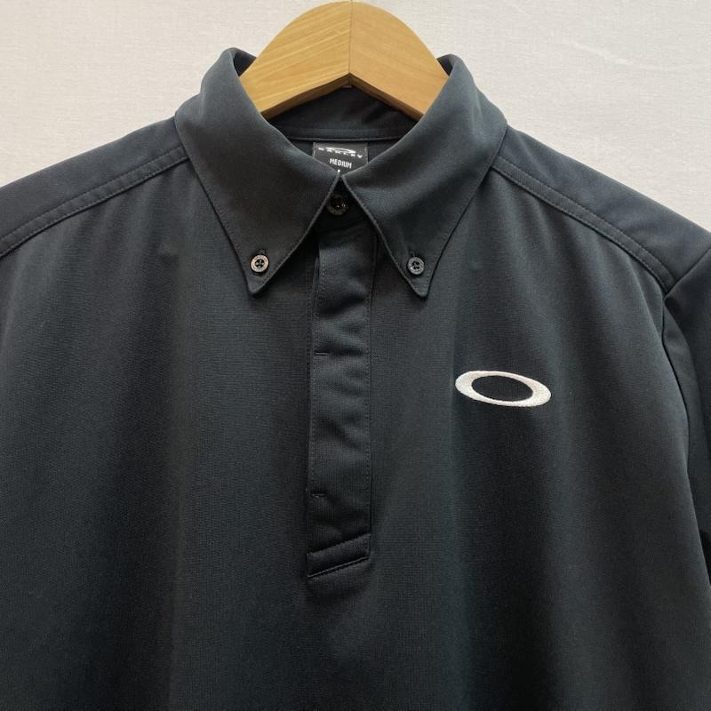 オークリー OAKLEY ポロシャツ 半袖 ゴルフ シャツ 黒 ワンポイント ブランド ロゴ M 無地 X ワンポイント X ロゴ、文字 黒 / ブラック / black メンズ USED 古着 中古 50162090