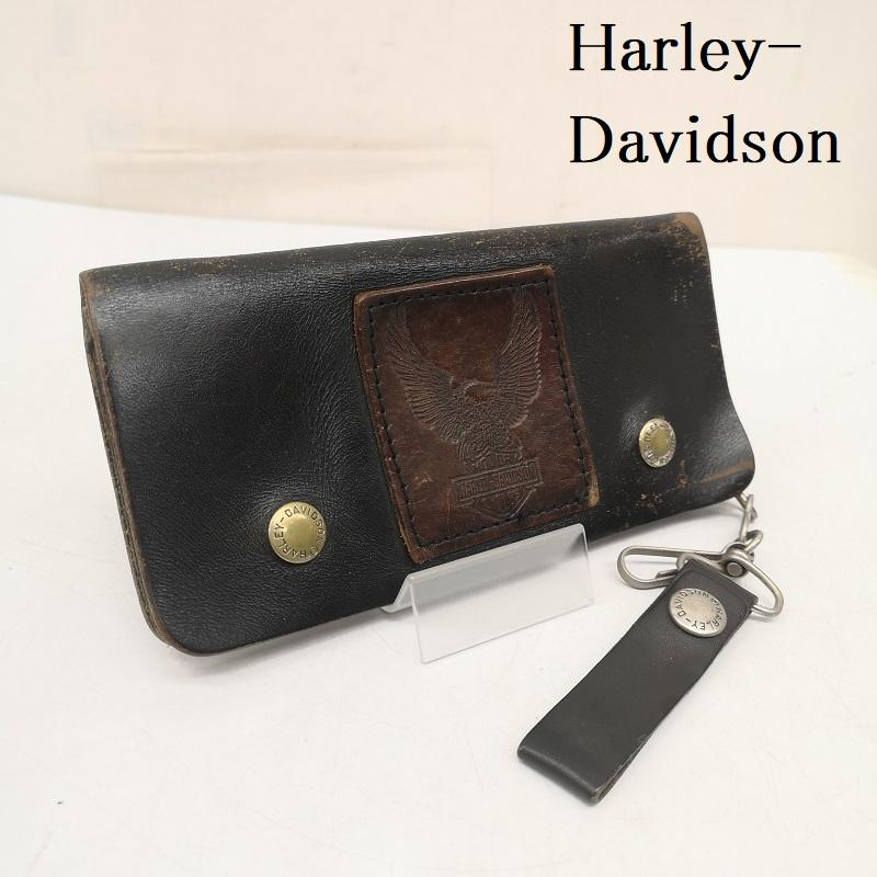 ハーレーダビッドソン Harley-Davidson 財布 長財布 90s トラッカー レザー ロング ウォレット - メンズ USED 古着 中古 50162092