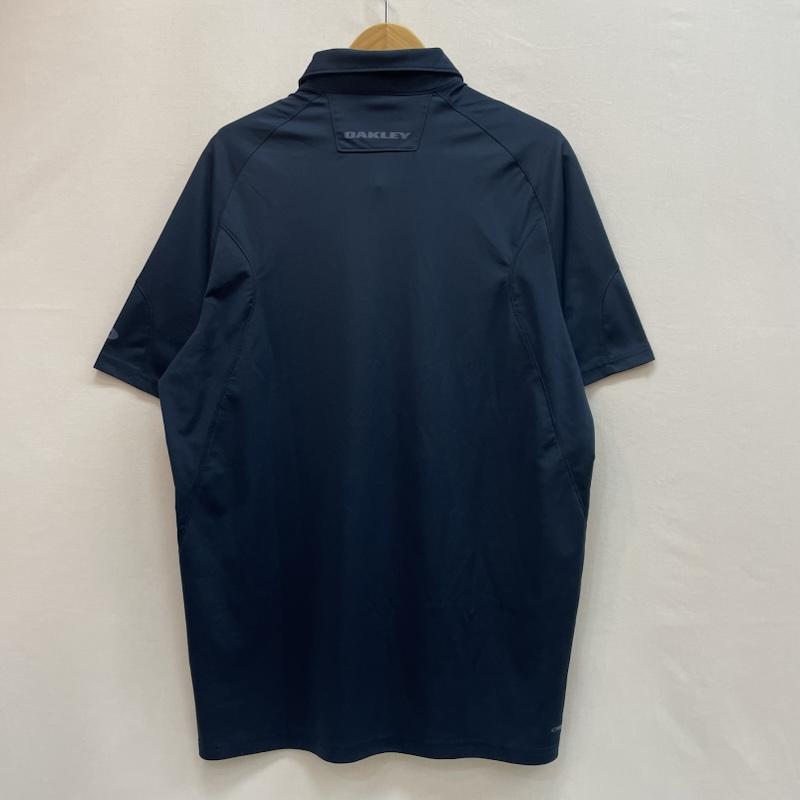 オークリー OAKLEY ポロシャツ 半袖 チェック 柄 半袖 ポロシャツ ゴルフ L チェック 紺 / ネイビー / navy メンズ USED 古着 中古 50162094