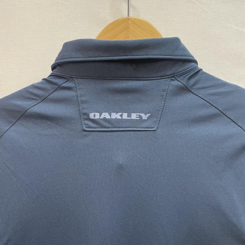 オークリー OAKLEY ポロシャツ 半袖 チェック 柄 半袖 ポロシャツ ゴルフ L チェック 紺 / ネイビー / navy メンズ USED 古着 中古 50162094