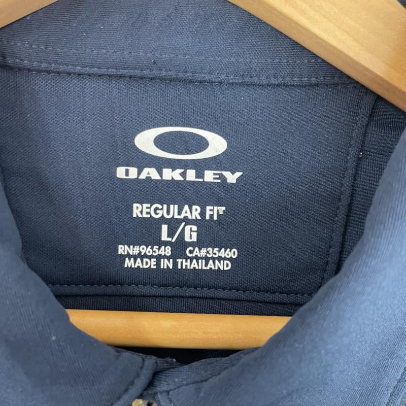 オークリー OAKLEY ポロシャツ 半袖 チェック 柄 半袖 ポロシャツ ゴルフ L チェック 紺 / ネイビー / navy メンズ USED 古着 中古 50162094