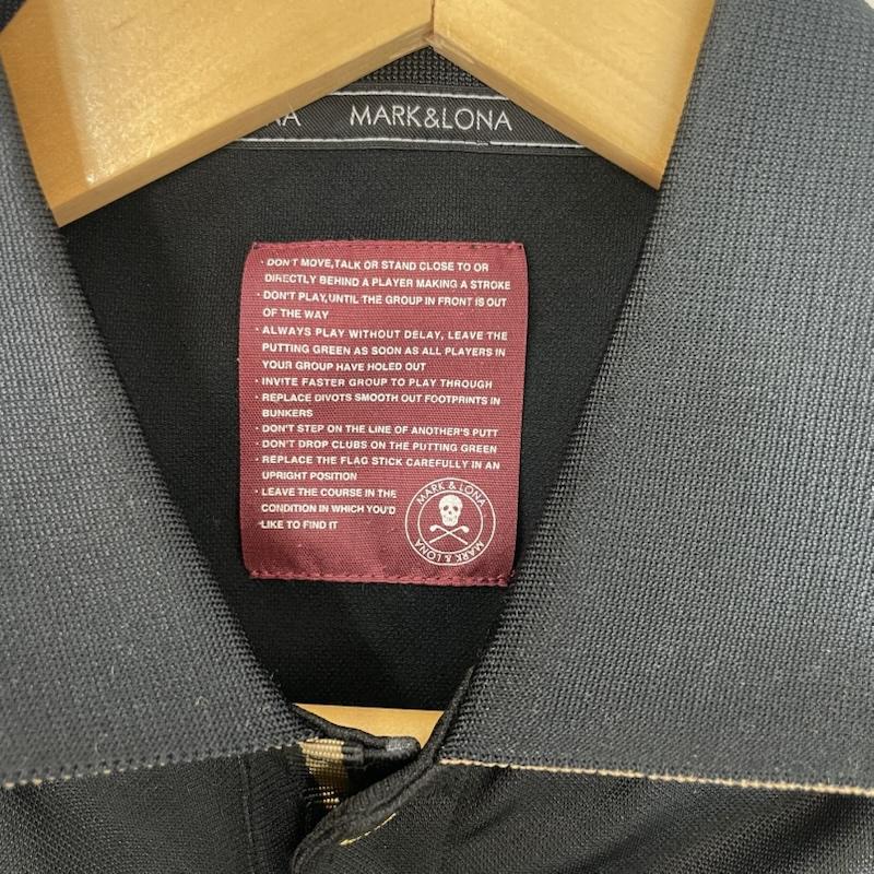 マークアンドロナ MARK&LONA ポロシャツ 半袖 ゴルフ シャツ レオパード 柄 スカル M 無地 X ワンポイント X スカル 黒 / ブラック / black メンズ USED 古着 中古 50162097