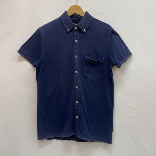 ザノースフェイス THE NORTH FACE ポロシャツ 半袖 ボタンダウン シャツ フルオープン 胸ポケット M 無地 紺 / ネイビー / navy メンズ USED 古着 中古 50162099