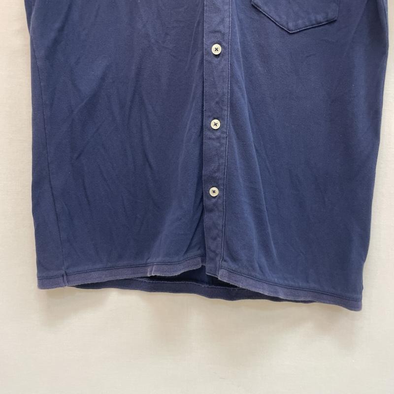 ザノースフェイス THE NORTH FACE ポロシャツ 半袖 ボタンダウン シャツ フルオープン 胸ポケット M 無地 紺 / ネイビー / navy メンズ USED 古着 中古 50162099
