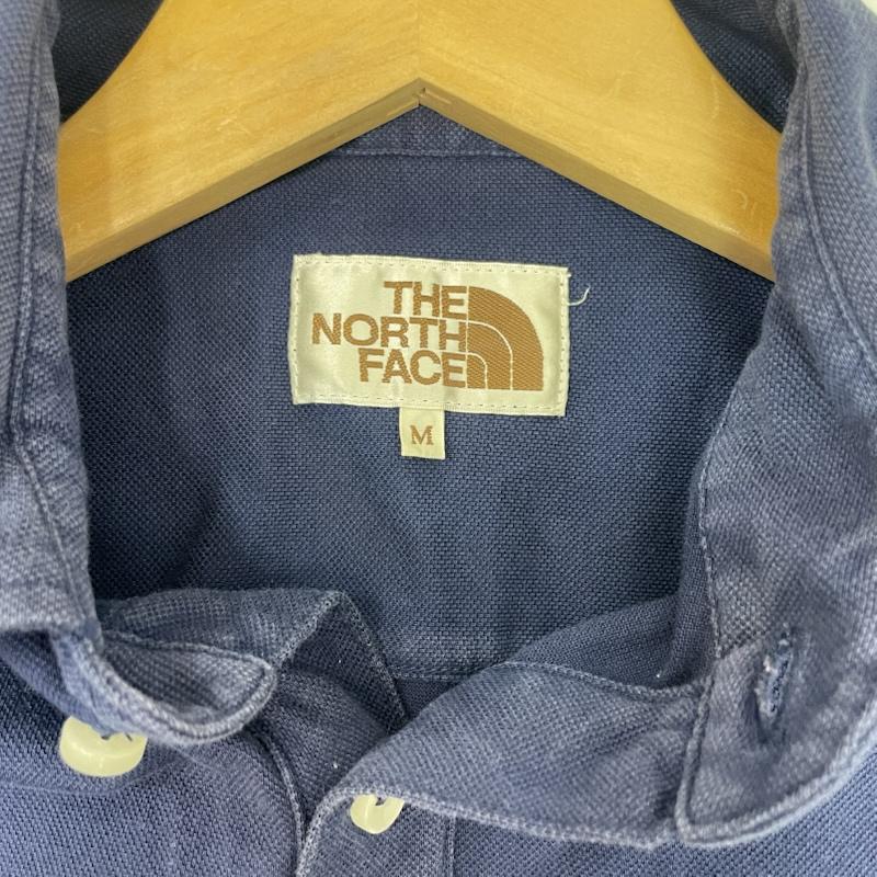ザノースフェイス THE NORTH FACE ポロシャツ 半袖 ボタンダウン シャツ フルオープン 胸ポケット M 無地 紺 / ネイビー / navy メンズ USED 古着 中古 50162099
