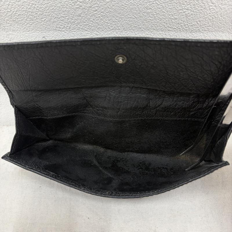 グッチ GUCCI 財布 長財布 オーストリッチ 二つ折り レザー 長財布 - ロゴ、文字 黒 / ブラック / black X 金 / ゴールド / gold color レディース USED 古着 中古 50162102