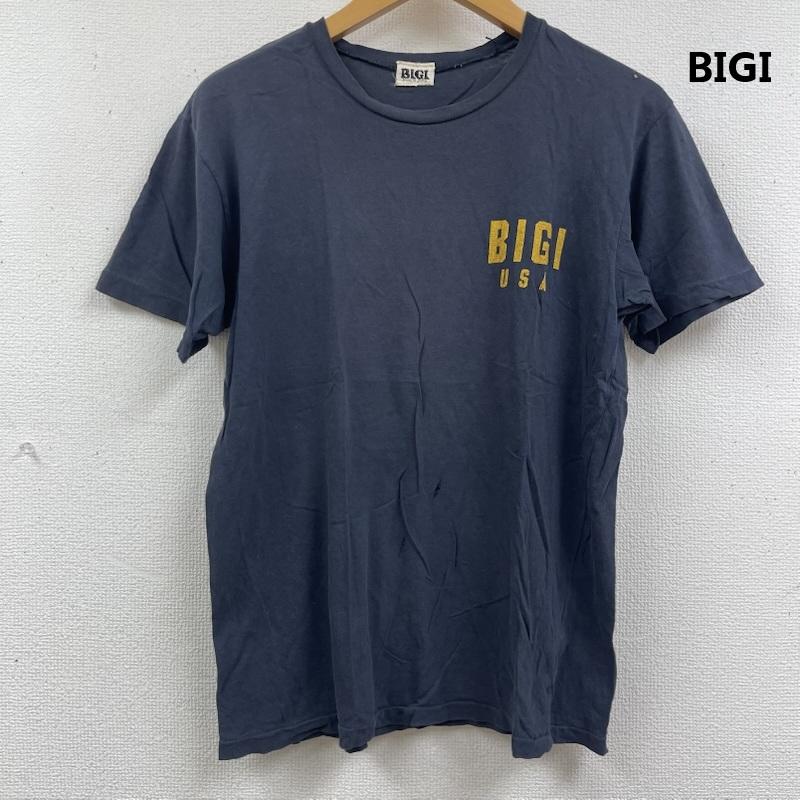 ビギ BIGI Tシャツ 半袖 日本製 80s 90s ヴィンテージ ブランド ロゴ Tシャツ 紺 / ネイビー / navy メンズ USED 古着 中古 50162104