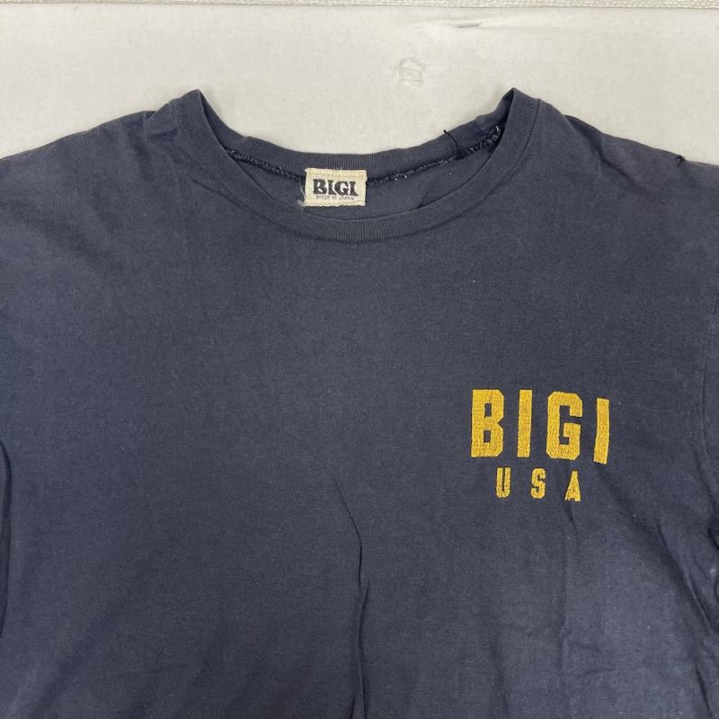 ビギ BIGI Tシャツ 半袖 日本製 80s 90s ヴィンテージ ブランド ロゴ Tシャツ 紺 / ネイビー / navy メンズ USED 古着 中古 50162104