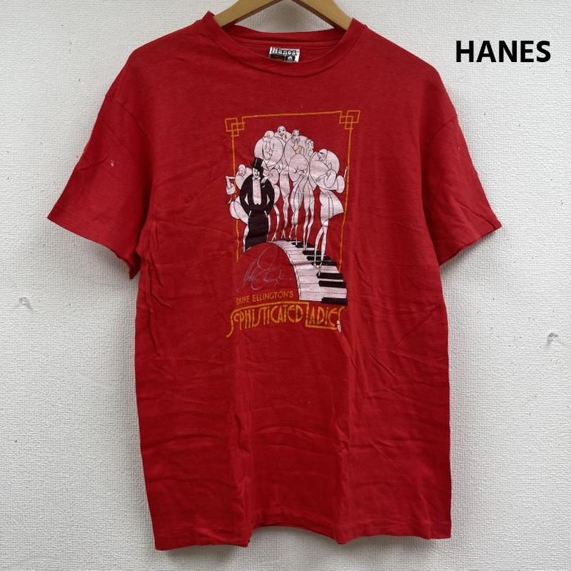ヘインズ HANES Tシャツ 半袖 USA製 Sophisticated Ladies ヴィンテージ プリント Tシャツ L 赤 / レッド / red メンズ USED 古着 中古 50162106