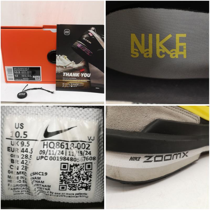 ナイキ NIKE スニーカー スニーカー sacai Zegamadome Matte Silver ゼガマドーム マットシルバー スニーカー HQ8618-002 28.5cm 灰 / グレー / gray メンズ USED 古着 中古 50162112