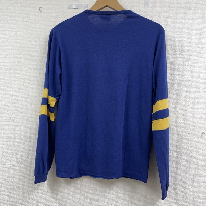 チャンピオン Champion Tシャツ 長袖 70s USA製 バータグ ヴィンテージ カレッジ プリント ヘンリーネック ロンT M 紺 / ネイビー / navy メンズ USED 古着 中古 50162116
