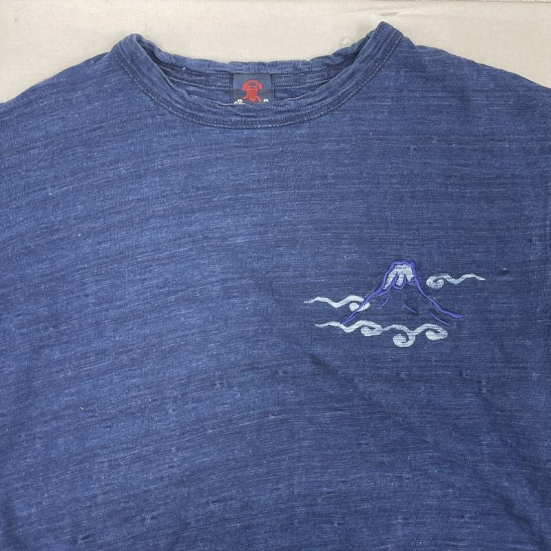 エターナル ETERNAL Tシャツ 半袖 備中倉敷工房 倉 富士山 花柄 デザイン 刺繍 Tシャツ カットソー 3 紺 / ネイビー / navy メンズ USED 古着 中古 50162120