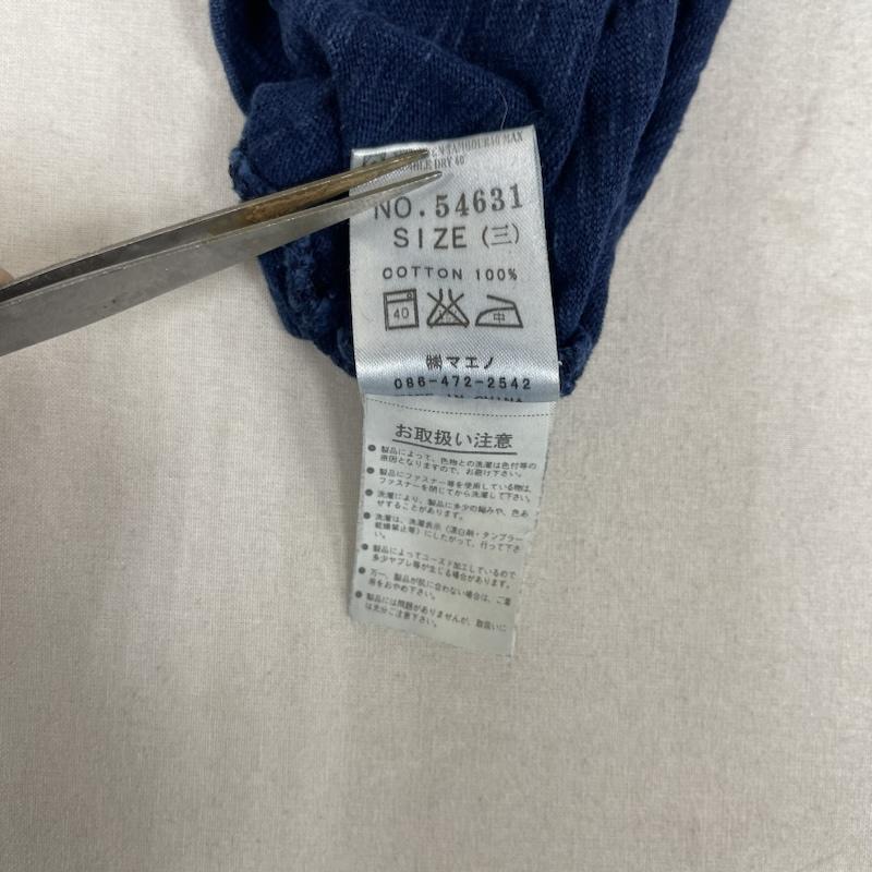エターナル ETERNAL Tシャツ 半袖 備中倉敷工房 倉 富士山 花柄 デザイン 刺繍 Tシャツ カットソー 3 紺 / ネイビー / navy メンズ USED 古着 中古 50162120
