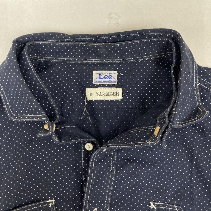 リー Lee シャツ、ブラウス 長袖 Lee BY SAMMLER ドット柄 ヴィンテージ コットン ワーク シャツ 38 紺 / ネイビー / navy メンズ USED 古着 中古 50162124