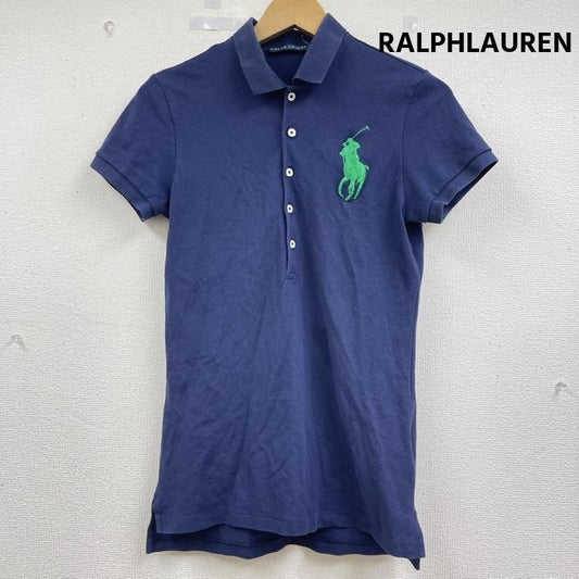 ラルフローレン RALPHLAUREN ポロシャツ 半袖 ビッグポニー ロゴ刺繍 半袖 ポロシャツ M 紺 / ネイビー / navy レディース USED 古着 中古 50162127